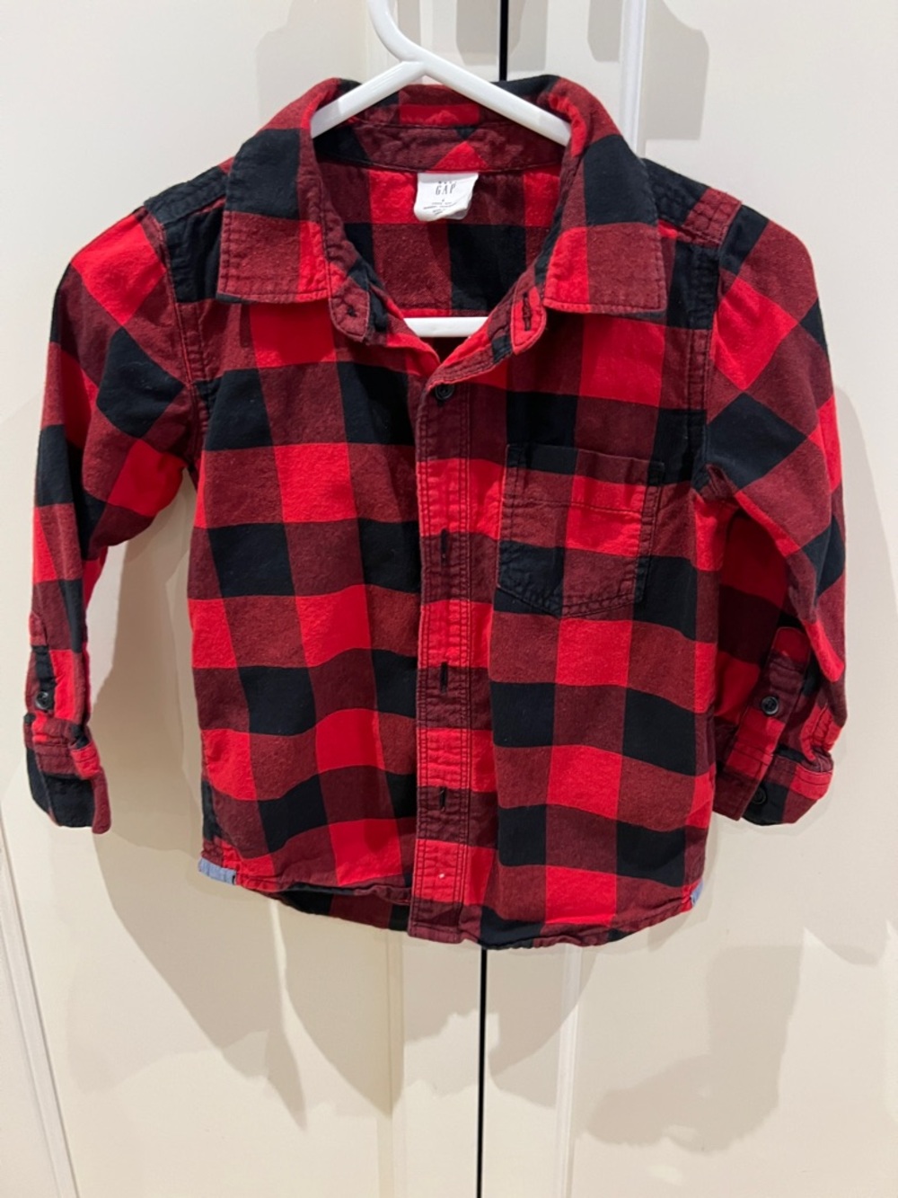 Baby gap 2t Children's Red & Black Plaid Button-Up Shirt